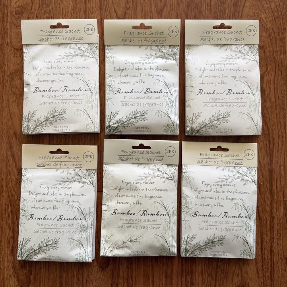 12 Packs Of Bamboo Scented Fragrance Sachets Aromatherapy - NEW Long Lasting